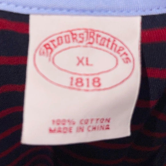 Brooks Brothers Navy and Red Striped Shirt - Picture 4 of 4
